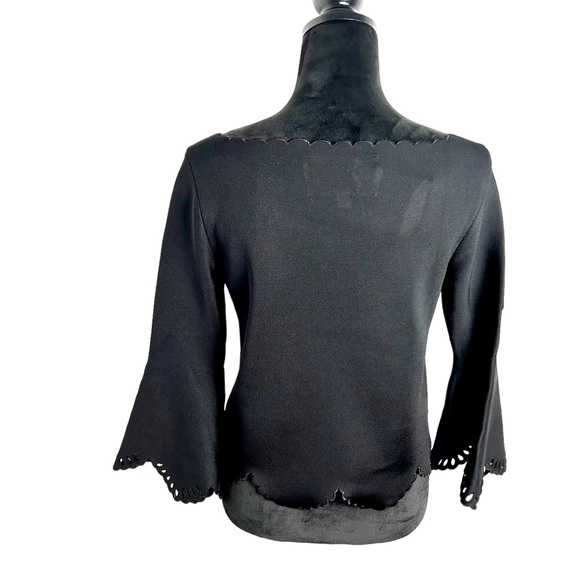 Carolina Herrera NEW bell sleeve Eyelet Laser Cut Top SZS NWT - Picture 2 of 7